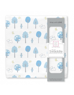 Муслиновая пеленка для новорожденных Swaddle Designs большая, Blue Forest
