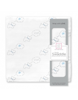 Муслиновая пеленка для новорожденных Swaddle Designs, Pstl Blue Doggie Star