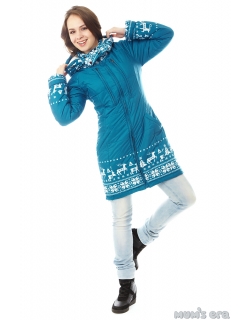 Зимняя слингокуртка Ingrid 3в1, олени лазурь
