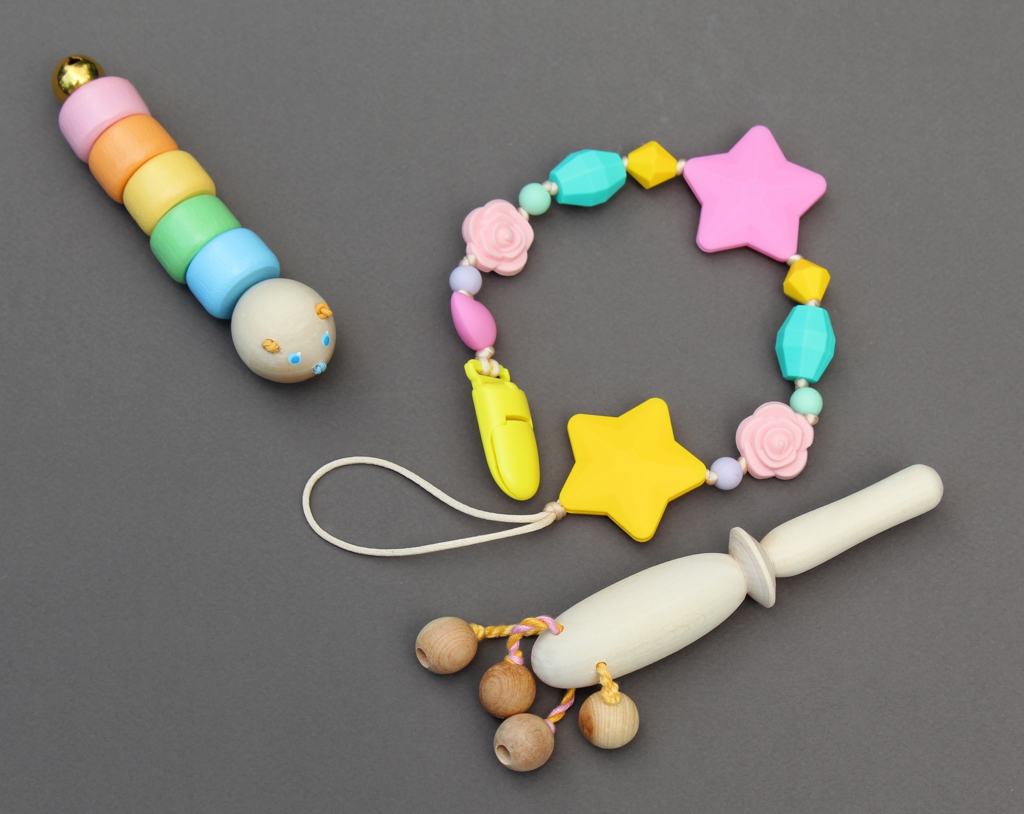 Силиконовый держатель на клипсе Майя, розовый