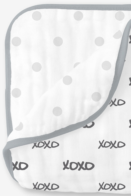 Муслиновое одеяло SwaddleDesigns, Black XOXO