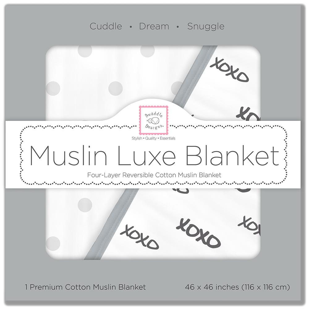 Муслиновое одеяло SwaddleDesigns, Black XOXO