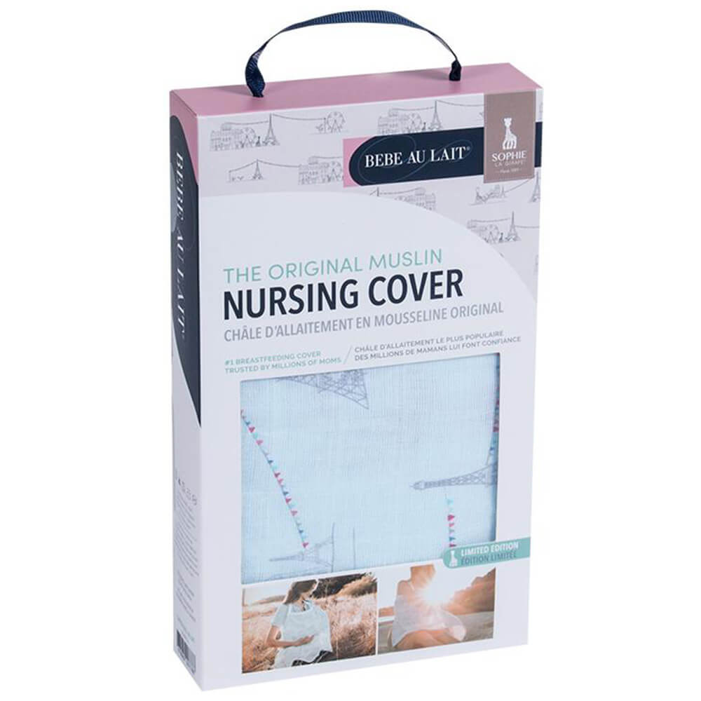 Накидка для кормления муслиновая Bebe Au Lait, Carousel Blue