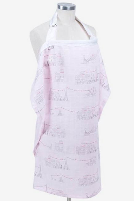 Накидка для кормления муслиновая Bebe Au Lait, Carousel Pink