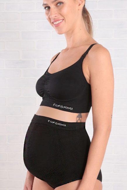 Бандаж трусы для беременных с косточками, черный