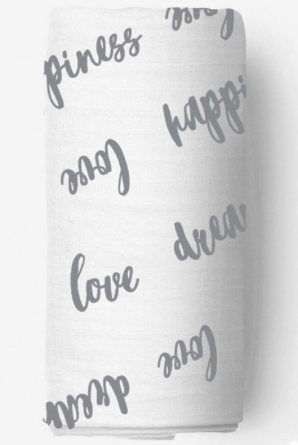 Муслиновая пеленка для новорожденных Adam Stork большая, Happiness