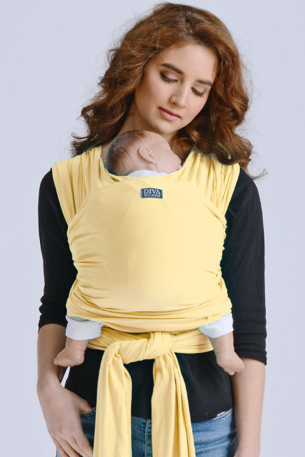 Трикотажный слинг-шарф с рождения Diva Stretchy, Banana