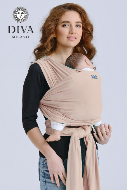 Трикотажный слинг-шарф для новорожденного Diva Stretchy, Beige