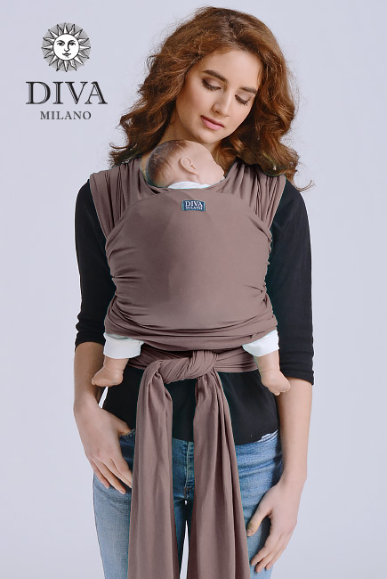 Трикотажный слинг-шарф для новорожденного Diva Stretchy, Moka