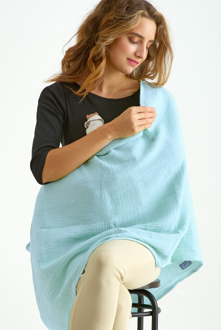 Накидка для кормления (милк снуд) муслиновая, Green Mint