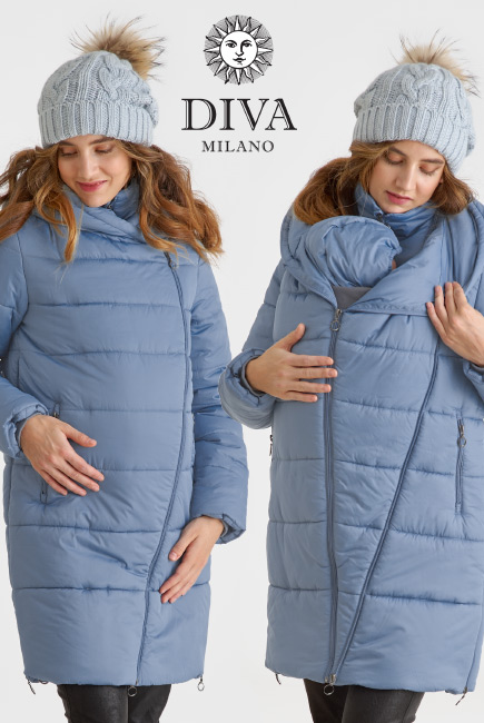 Слингокуртка зимняя (трансформер) 3в1, цвет серо-голубой