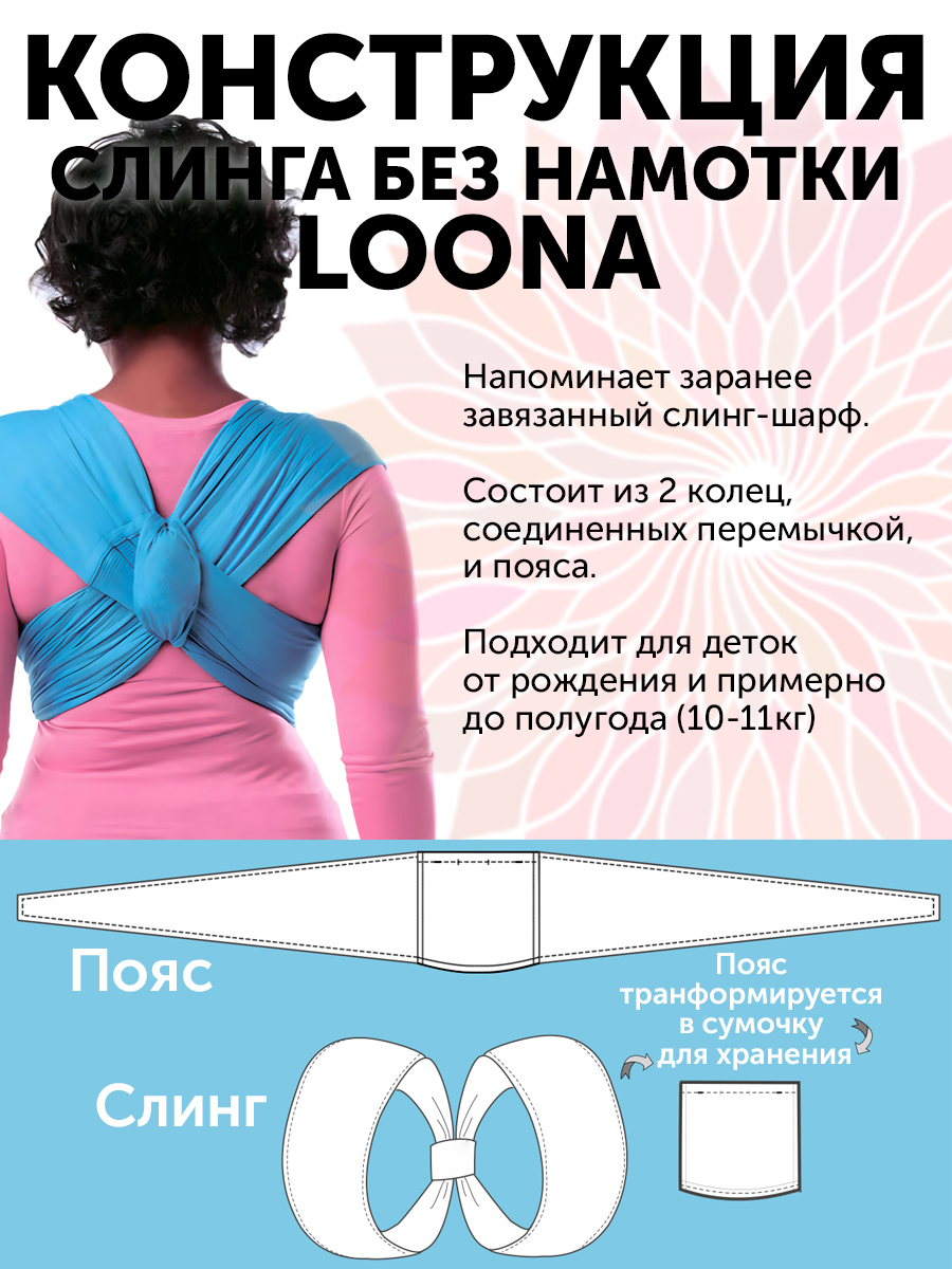 Слинг без намотки с рождения Loona, Grafite