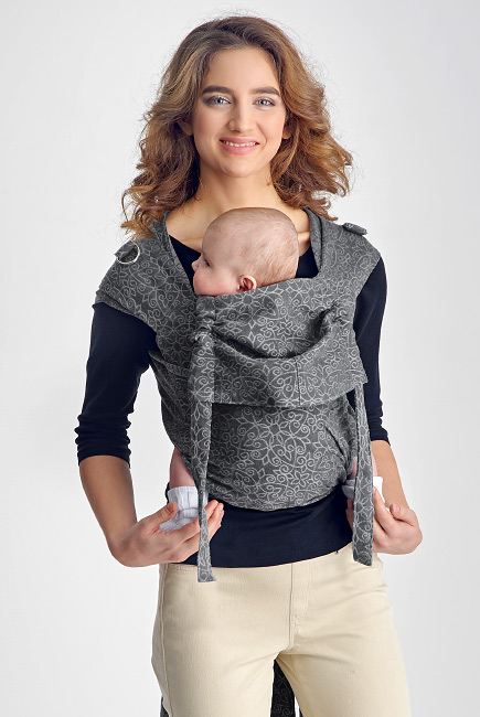 Май-слинг Diva Basico, Charcoal с капюшоном