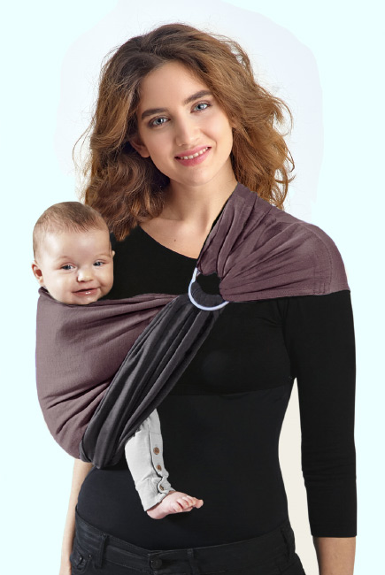 Слинг с кольцами трикотажный Diva Stretchy Grafite/Moka