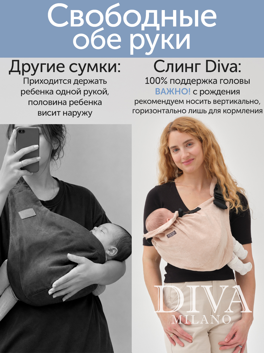 Слинг переноска (сумка) Diva Milano, Velvet Ecru