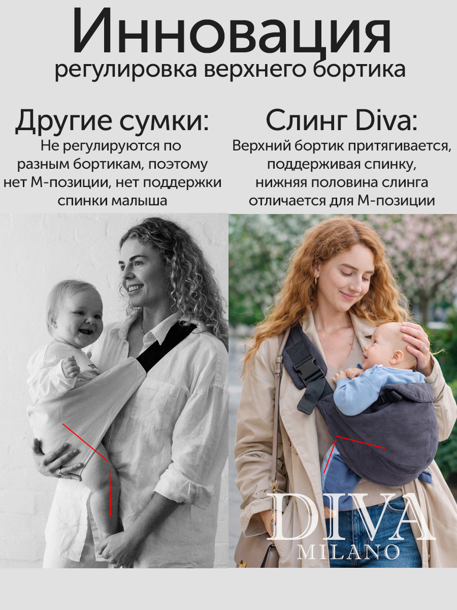 Слинг переноска (сумка) Diva Milano, Velvet Ecru