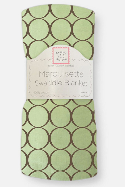 Пеленка детская тонкая SwaddleDesigns Маркизет Lime w/BR Mod C