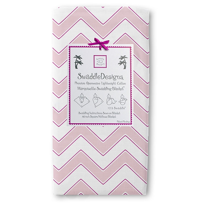 Пеленка детская тонкая SwaddleDesigns Маркизет Pink Chevron Chevron
