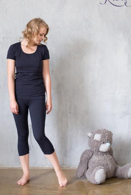 Капри для беременных и родивших Milk Rivers, темно-синие