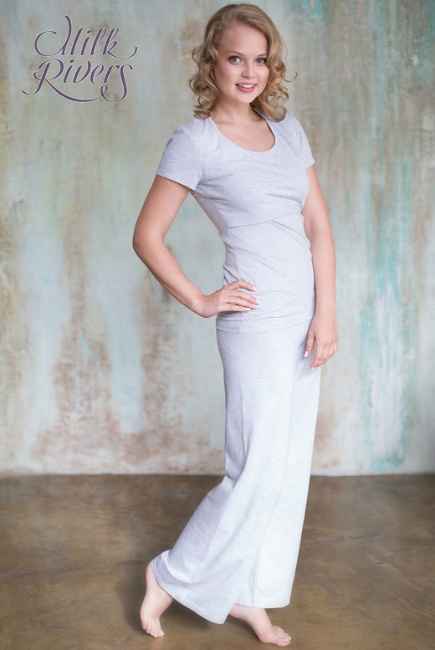 Брюки для занятий йогой для беременных и родивших Milk Rivers, серый меланж