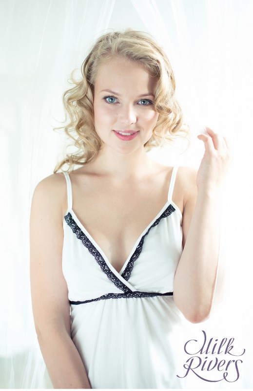 Ночная сорочка для беременных и кормящих "Селена" Milk Rivers, экрю