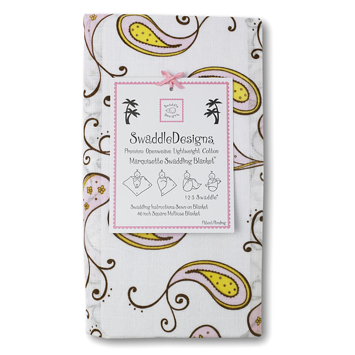 Пеленка детская тонкая SwaddleDesigns Маркизет Pink Paisley
