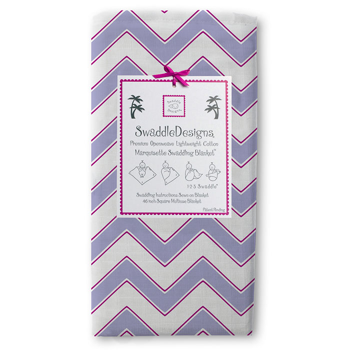 Пеленка детская тонкая SwaddleDesigns Маркизет Lavender Chevron