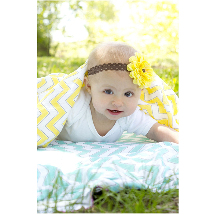 Пеленка детская тонкая SwaddleDesigns Маркизет Turquoise Chevron