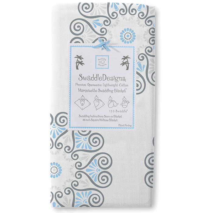 Пеленка детская тонкая SwaddleDesigns Bright Blue Medallions