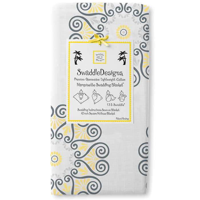 Пеленка детская тонкая SwaddleDesigns Маркизет Yellow Medallions