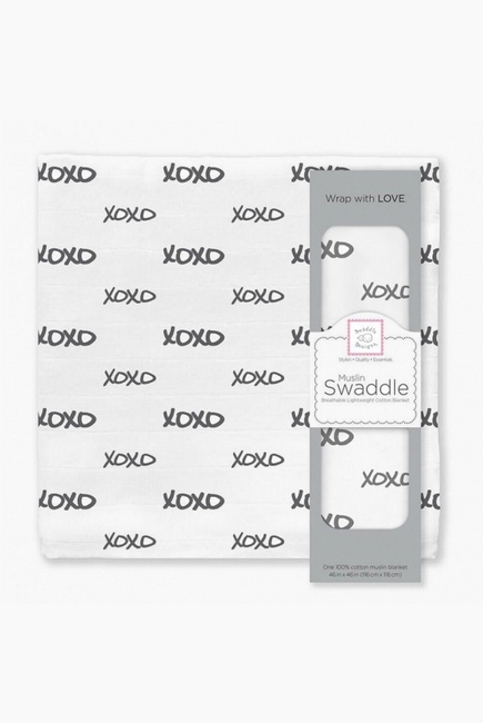 Муслиновая пеленка для новорожденных Swaddle Designs большая, Black Hedgehog