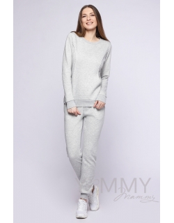 Костюм из капитония для кормящих и беременных, серый меланж