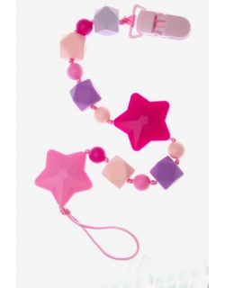 Силиконовый держатель на клипсе Звездопад, розовый