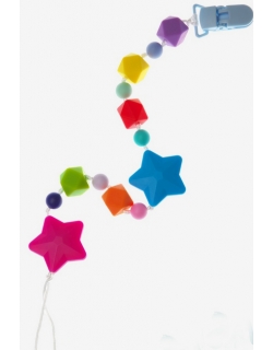 Силиконовый держатель на клипсе Звездопад, фуксия