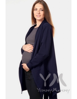 Кардиган с капюшоном для кормящих и беременных, темно-синий