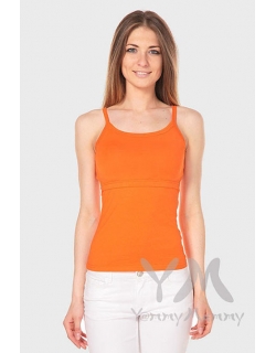 Топ на бретельках для кормящих и беременных, оранжевый