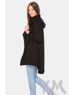 Кардиган с капюшоном для беременных и кормящих, чёрный