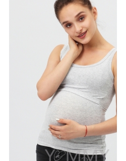 Майка для кормящих и беременных, серый меланж