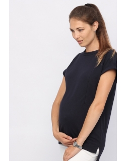 Футболка для беременных и кормящих, цвет темно-синий