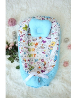 Кокон-гнездышко для новорожденных Babynest Holiday Blue