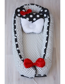 Гнездышко-кокон для новорожденных Babynest Polka Mini Dot Black