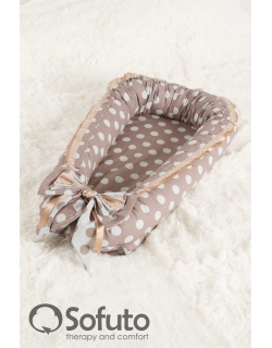 Гнездышко для новорожденных Babynest Polka dot chocco