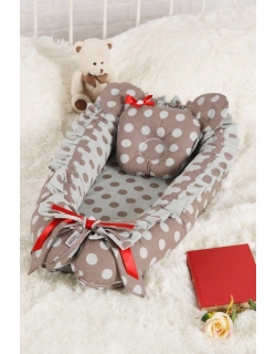 Кокон-гнездышко для новорожденных Babynest Polka Dot Duble