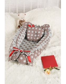 Кокон-гнездышко для новорожденных Babynest Polka Dot Duble