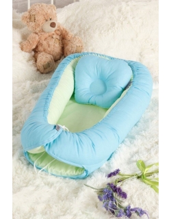 Гнездышко для новорожденных Babynest Praline blue