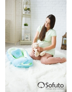 Гнездышко для новорожденных Babynest Praline blue