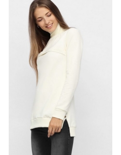 Джемпер для кормящих и беременных с высоким горлом, экрю