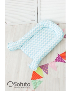 Кокон-гнездышко для новорожденных Babynest Stars and Waves Aqua