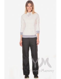 Брюки для беременных и после родов, на флисовой подкладке черные