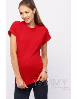 Футболка для кормящих и беременных, цвет красный